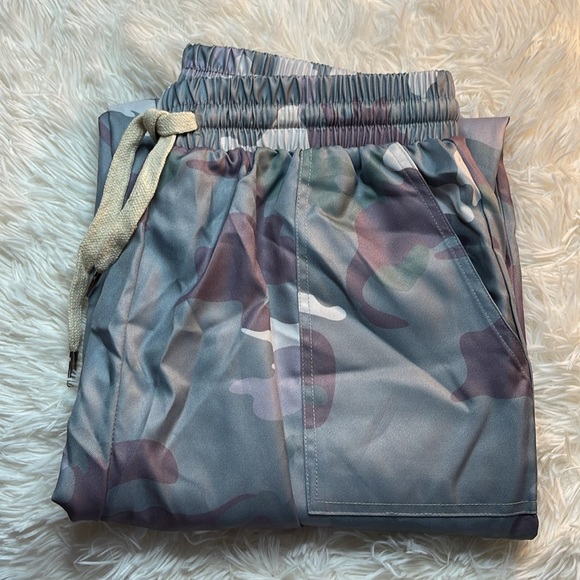 Eytino Women Comfy Stretch Camo Print High Waist Drawstring Palazzo Lounge Pants - Picture 8 of 9